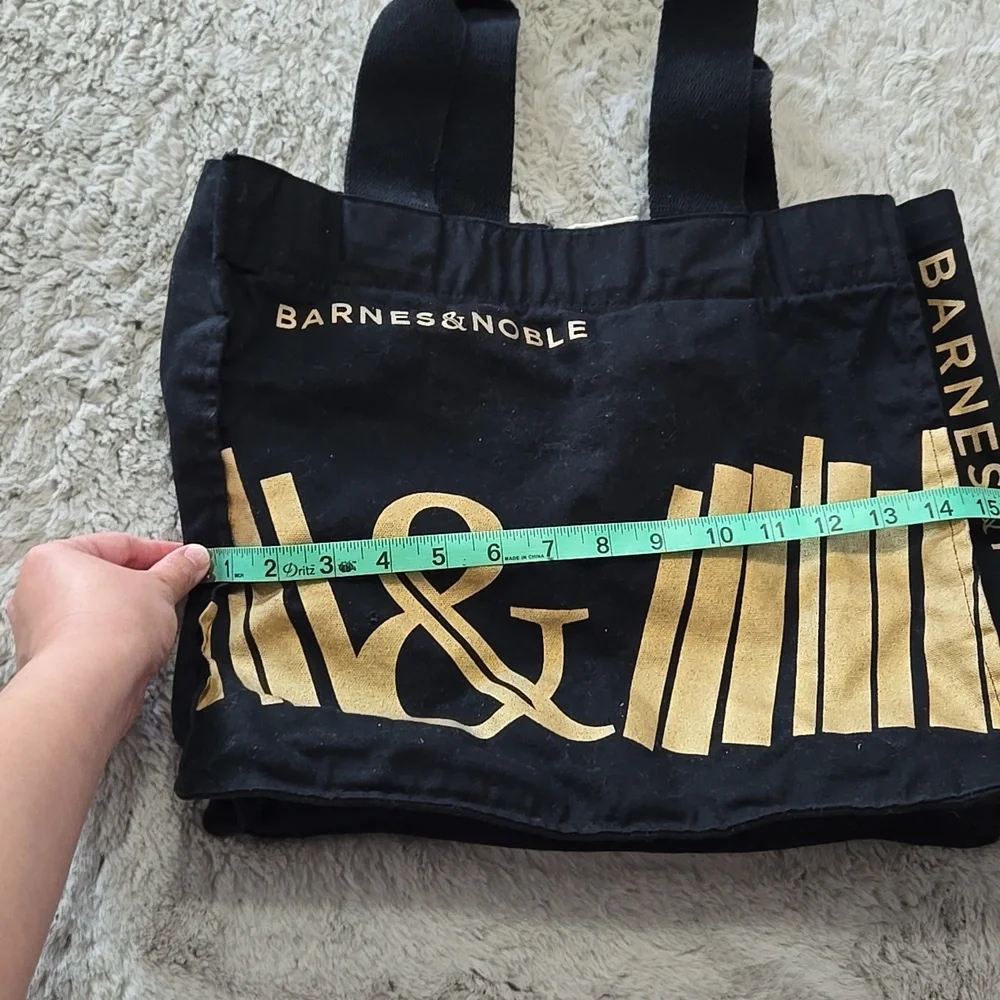 Barnes & Noble Black canvas Tote bag with Gold Accents